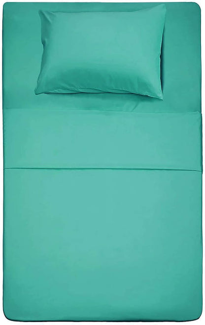 Best Season 3 Piece Bed Sheet Set (Twin Size Turquoise) 1 Flat Sheet,1 Fitted Sheet and 1 Pillow Cases,100% Brushed Microfiber 1800 Luxury Bedding,Deep Pockets,Extra Soft & Fade Resistant