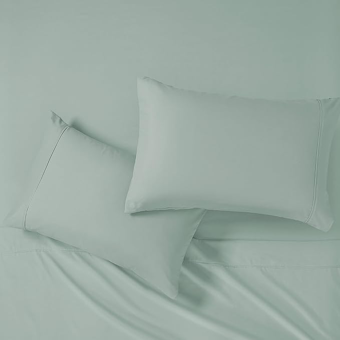 Modern Threads Soft Microfiber Solid Sheets - Luxurious Microfiber Bed Sheets - Includes Flat Sheet, Fitted Sheet with Deep Pockets, & Pillowcases Smoke Queen
