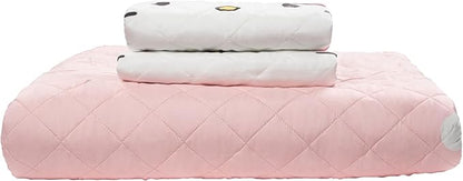 Jay Franco Hello Kitty Pink Stripes & Hearts Full/Queen Size Quilt & Sham Set - Super Soft Lightweight Bedspread Set