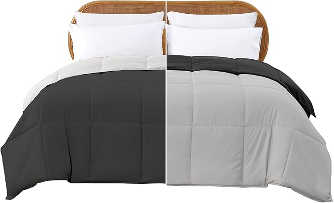 Modern Threads Down Alternative Reversible Comforter Dark Gray/Gray Queen