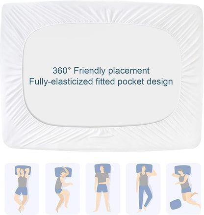 Twin Extra Long (XL) Mattress Protector Pad Waterproof Quilted, Breathable & Cooling Twin XL Mattress Cover Fitted for College Dorm Room Essentials with Deep Pocket Up to 18", (White)