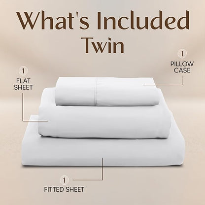 Utopia Bedding Twin Sheet Set – 3 Piece Bed Sheets for Twin Size Bed, Soft and Breathable Microfiber, Includes 1 Fitted Sheet, 1 Flat Sheet and 1 Pillowcase (White)