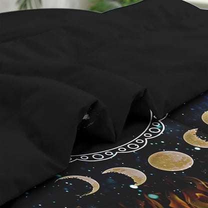 Comforter Set Twin Size, Wolf Animal Dog 5 Pcs Bedding for Kids and Adults, Starry Space Galaxy Bed Sheet Sets with Fitted Sheet Pillowcase & Sham for Bedroom Bed Decor