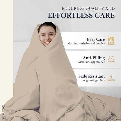 Ashton Sheets 100% Egyptian Cotton Queen Pillow Cases Set of 2 - Luxury 1200 Thread Count Pillow Cases Queen Size (Taupe), Soft, Cooling Hotel Collection Pillowcases, Fits Queen Standard Pillow