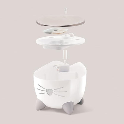 Catit PIXI Drinking Fountain, Stainless Steel | Cat Water Fountain with Triple Filter and Ergonomic Drinking Options