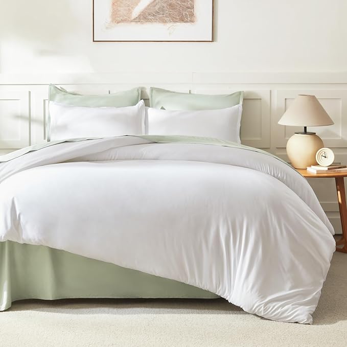 Litanika White Oversized King Comforters Super King Size, 3 Pieces Lightweight Solid Bedding Comforter Set, All Season Fluffy Bed Set (120x120In Comforter & 2 Pillowcases)