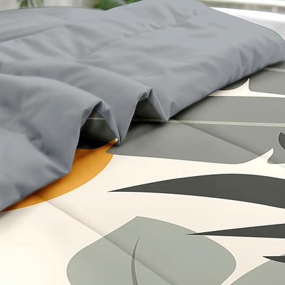 Comforter Set Full Size, Tropical Leaves Flower 7 Pcs Bedding for Kids and Adults, Vintage Floral Bed Sheet Sets with Fitted Sheet 2 Pillowcase & 2 Sham for Bedroom Bed Decor