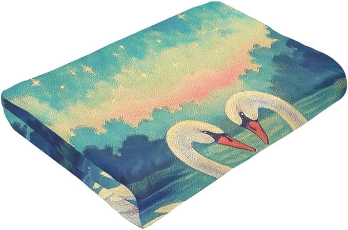 Swan Blanket Super Soft Warm Fluffy Fleece Flannel Animal Throw Blanket Cozy Fuzzy Plush Stuff Bedding Blankets Gifts for Women Kids Boys Girls Adults 50"X40"