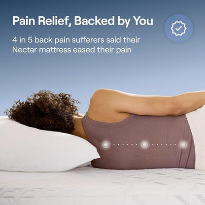 Nectar Classic 12” Queen Mattress - Medium Firm - Contouring Memory Foam - Cooling Top Layer - Back Pain Relief - Mattress in a Box - 365-Night Trial & Forever Warranty