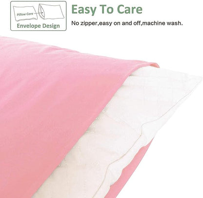 NTBAY Standard Pillowcase Set - 2 Pack Brushed Microfiber 20x26 Pillowcases - Soft, Wrinkle-Free, Fade-Resistant, Stain-Resistant, Pink Pillowcases with Envelope Closure - 20x26 Inches, Pink