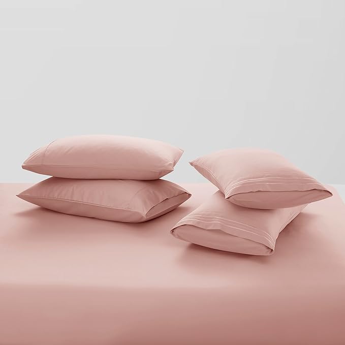 Clara Clark Full Sheets - Hotel Luxury 6 Piece Bed Sheets for Full Size Bed - Soft Bedding Sheets & Pillowcases, Fits Mattress up to 16 inch deep. Full, Peach Beige