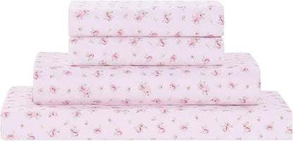 Modern Threads Silky Soft Microfiber and Wrinkle Free Sheets - Luxurious Microfiber Bed Sheets Includes Flat Sheet, Fitted Sheet with Deep Pockets, & Pillowcases Blush, Twin
