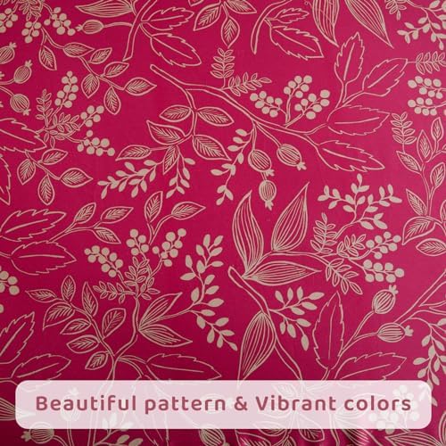 QSH Floral Queen Size Sheet Sets - 100% Egyptian Cotton Sheets Elegant Red Flower Pattern Botanical Printed Bedding Sheets Queen Size Bed Extra Soft and Breathable 4pcs Deep Pockets Bed Sheets