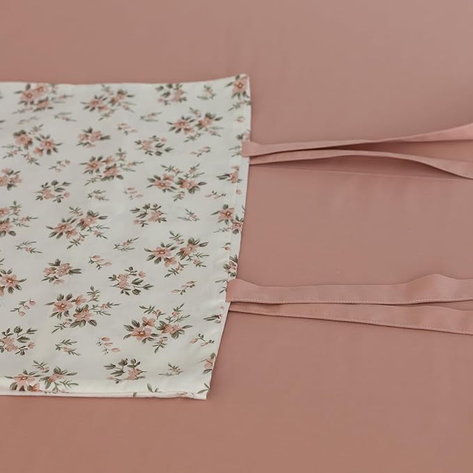 VM VOUGEMARKET King Comforter Set,Pink Flower Bedding Set Natural Botanical Style,1 Floral Comforter and 2 Pillowcases with Bowknot for Girls Women(3pcs,King)