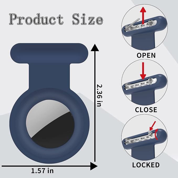 2 Pack for Airtag Holder Case Tracker,Silicone Hidden Kid Holder for Airtag | For Airtag Tracker with Invisible Pin, Anti Lost for Air Tag Case Cover for Toddlers, Elderly, Pet, Clothing