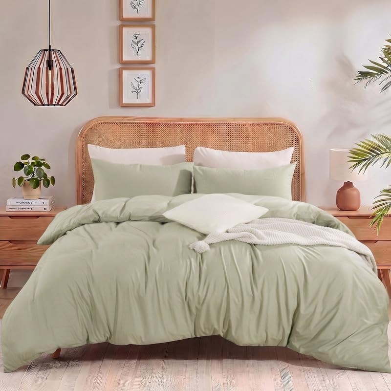 NEXHOME PRO Duvet Cover California King Size, 3 Pieces Cotton Bedding Set