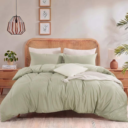 NEXHOME PRO Duvet Cover California King Size, 3 Pieces Cotton Bedding Set