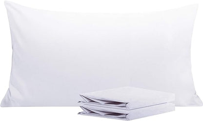 NTBAY King Pillowcase Set - 2 Pack Brushed Microfiber 20x40 Pillowcases - Soft, Wrinkle-Free, Fade-Resistant, Stain-Resistant, White Pillowcases with Envelope Closure - 20x40 Inches, White
