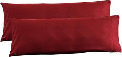 Microfiber Long Body Pillowcases 2 Pack, Super Soft Bed Pillow Covers Envelope Closure, Wrinkle, Fade and Stain Resistant, 20x54