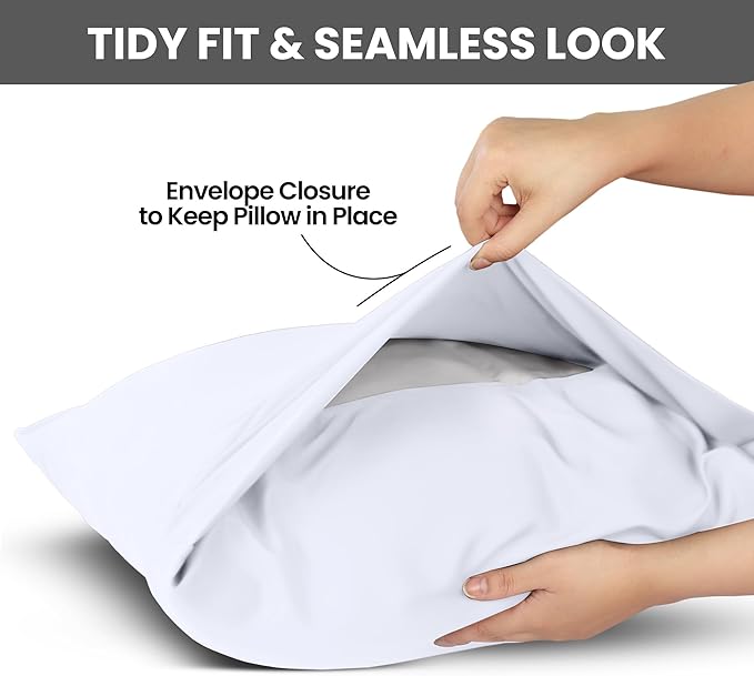 Utopia Bedding Pillow Covers King Standard Size 2-Pack – Soft Brushed Microfiber – Perfect for Hospitals, Hotels, Guest Rooms – Oeko-TEX Certified, 20x36 Inches (White)