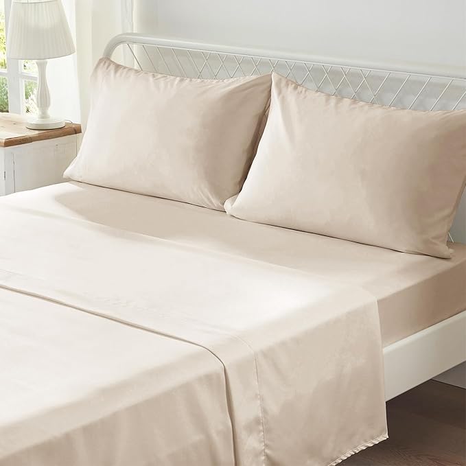 Zzlpp Full Comforter Set 7 Pieces, Beige Tufted Bed in a Bag with Comforter and Sheets, All Season Boho Bedding Sets with 1 Comforter, 2 Pillow Shams, 2 Pillowcases, 1 Flat Sheet, 1 Fitted Sheet