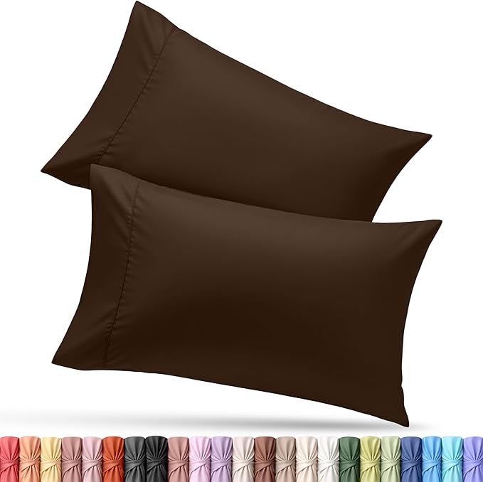 Utopia Bedding King Pillow Cases - 2 Pack - Envelope Closure - Soft Brushed Microfiber Fabric - Shrinkage and Fade Resistant Pillow Covers King Size 20 X 40 Inches (King, Brown)