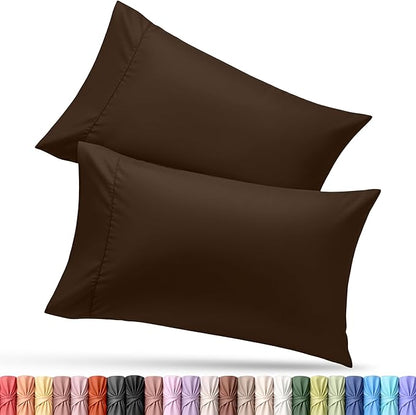 Utopia Bedding Pillow Cases Standard Size 2-Pack – Soft Brushed Microfiber – Envelope Closure – Perfect for Hospitals, Hotels, Guest Rooms – Oeko-TEX Certified, 20x26 Inches (Brown)