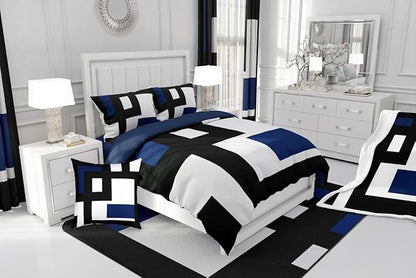Erosebridal Black and White Striped Comforter Set Toddler Size,Abstract Square Bedding for Kids Teens Adult,Modern Geometric Stripes Bold Lines Quilt,Minimalist Stylish Plaids Duvet Insert
