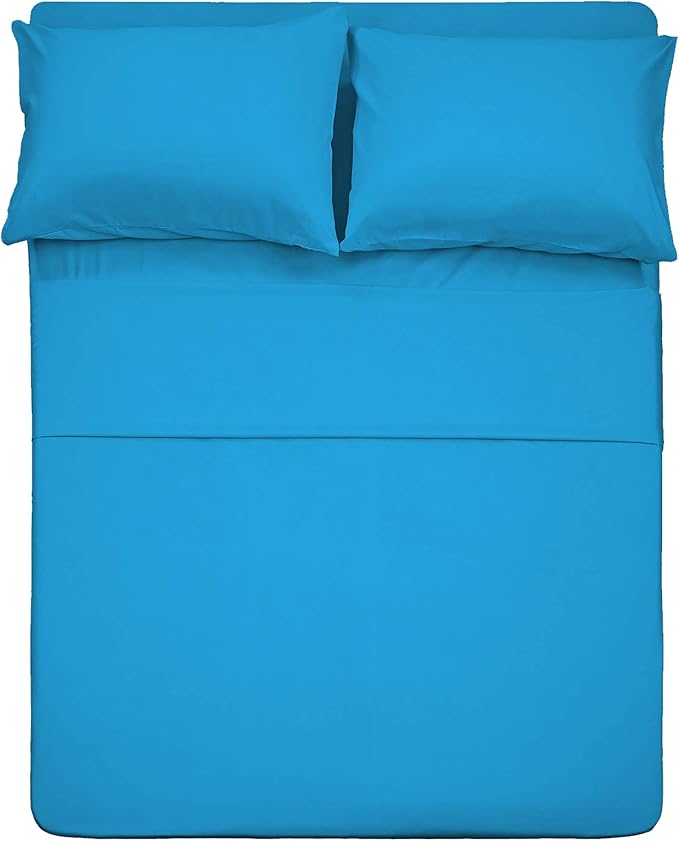 Best Season 4 Piece Bed Sheet Set (Queen,Dark Teal 1 Flat Sheet,1 Fitted Sheet and 2 Pillow Cases,100% Brushed Microfiber 1800 Luxury Bedding,Deep Pockets,Extra Soft & Fade Resistant