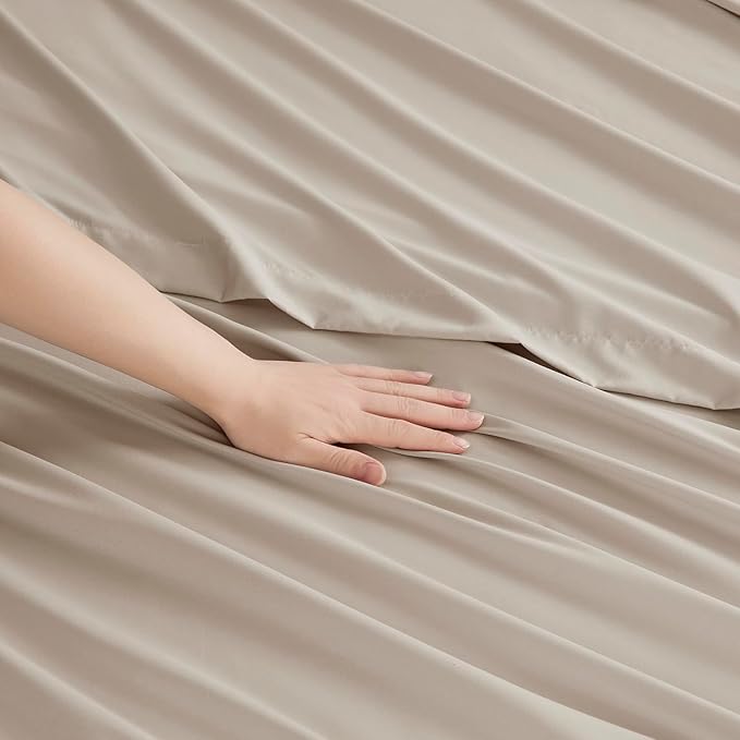 Clara Clark Bed Sheets, Premier 1800 Series Bed Sheet Set, Deep Pocket, Wrinkle, Fade, Stain Resistant, Luxury Soft Bedding Sheets & Pillowcases, King, Linen