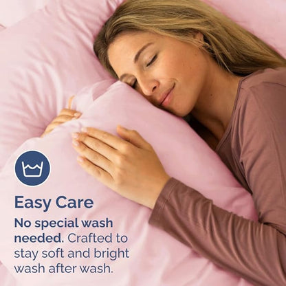 King Pillow Cases Set of 4 - Ultra Soft Hotel Quality Pillowcase Covers - Comfy, Cozy & Wrinkle Free - Shrinkage, Stain & Fade Resistant - Machine Washable Pillow Protectors - 4 Piece Set - Baby Pink
