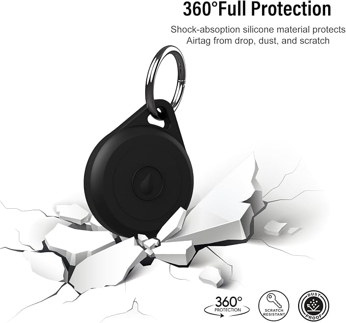 for Air tag Keychain Holder Case for Apple Air tag 1st & 2nd Generation, 4 Pack of IPX8 Waterproof, Fully Shockproof, Anti Scratch for Air tag Holder Case for Key, Kid, Bag, Luggage, Pets Collar