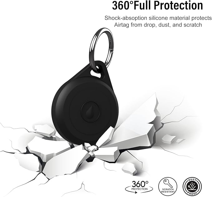 for Air tag Keychain Holder Case for Apple Air tag 1st & 2nd Generation, 4 Pack of IPX8 Waterproof, Fully Shockproof, Anti Scratch for Air tag Holder Case for Key, Kid, Bag, Luggage, Pets Collar