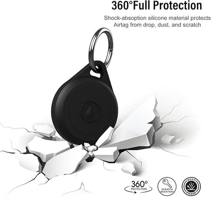 for Air tag Keychain Holder Case for Apple Air tag 1st & 2nd Generation, 4 Pack of IPX8 Waterproof, Fully Shockproof, Anti Scratch for Air tag Holder Case for Key, Kid, Bag, Luggage, Pets Collar
