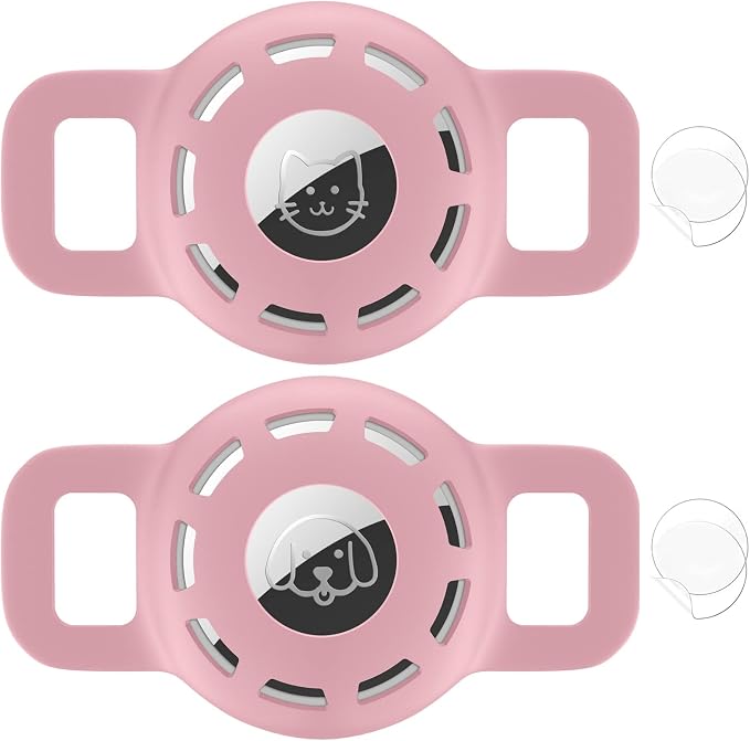 for Air tag Cat Collar Holder for Apple Air Tag, 2 Pack of Pet Collar Holder for Cat and Small Dog Collar Within 1/2 inch and 2 Pack Protector for Air Tag