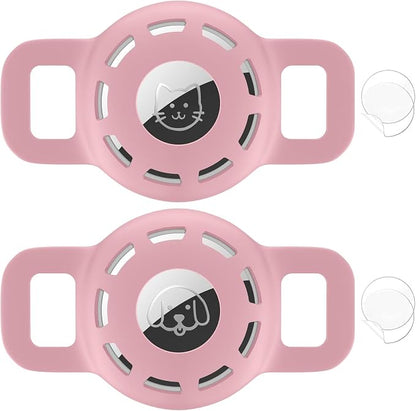 for Air tag Cat Collar Holder for Apple Air Tag, 2 Pack of Pet Collar Holder for Cat and Small Dog Collar Within 1/2 inch and 2 Pack Protector for Air Tag