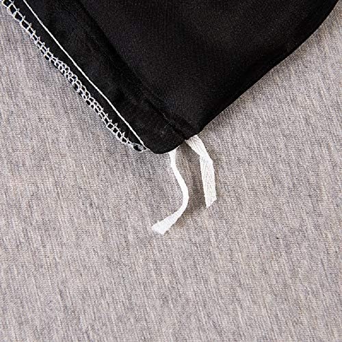 Black Silk Comforter Cover Set Full Size Silk Like Satin Duvet Cover Set Solid Color Decor Soft Microfiber Women Bedding Sets With Zipper Ties Soft Luxury Duvet Cover Set For Adult Women Men Girls