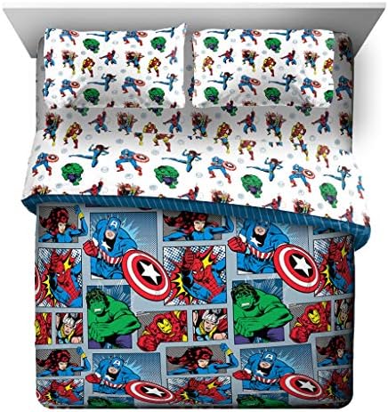 Marvel Comics Iron Man Queen Comforter Set 5 Piece Kids Bedding, Multi