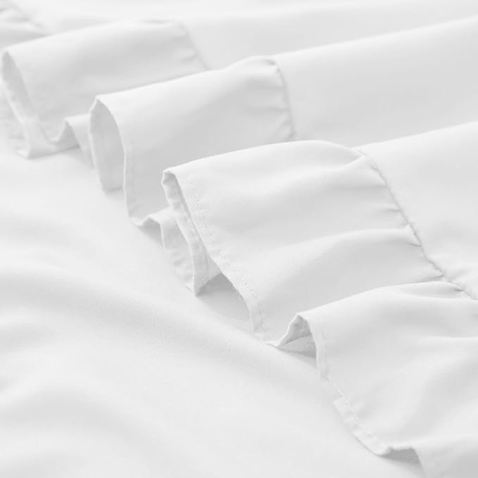 KKJIAF Ruffle Pillow Cases 24x24 Inches, White Square Ruffled Pillow Covers Set of 2, Microfiber Wrinkle Resistant Pillow Shams with Envelope Closure for Sofa Bed Living Room
