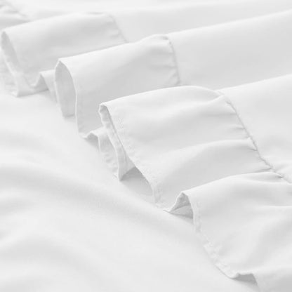 KKJIAF Ruffle Pillow Cases 26x26 Inches, White Square Ruffled Pillow Covers Set of 2, Microfiber Wrinkle Resistant Pillow Shams with Envelope Closure for Sofa Bed Living Room