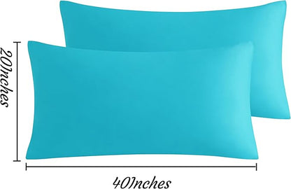 NTBAY King Pillow Cases Set of 2, 2 Pack Brushed Microfiber 20x40 Pillow Cases, Soft, Wrinkle, Fade, Stain Resistant Blue Pillow Cases with Envelope Closure, 20x40 Inches, Blue