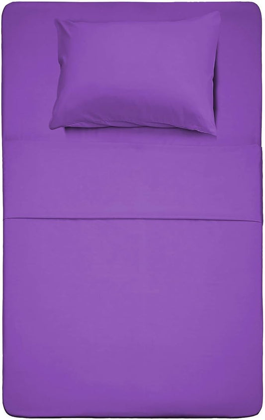 Best Season Microfiber Deep Pocket/Soft 1800 Thread Count 3-Piece Bed Sheet Set (1 Flat Sheet, 1 Fitted Sheet, 1 Pillow Cases), Twin, Violet