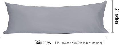 Sunflower Body Pillowcase 100% Cotton Long Pillow Cover/Case Envelope Closure 1 Pack, 20×54 inches Frost Gray, Soft and Breathable