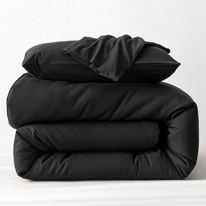 ROSGONIA Oversized King Comforter 120x120, 3pcs Super King Comforter (1 Black Comforter & 2 Pillowcases) Lightweight Warm Bedding Set Blanket Quilt