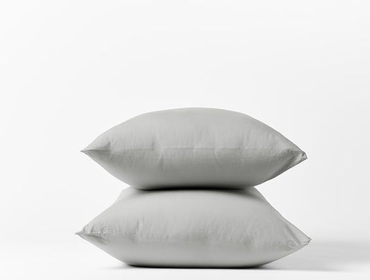Coyuchi Crinkled Percale Pillowcase Set of 2 – 100% GOTS Certified Organic Cotton, Soft & Cool Standard Pillowcases, Breathable Medium Weight Cotton (Pewter)