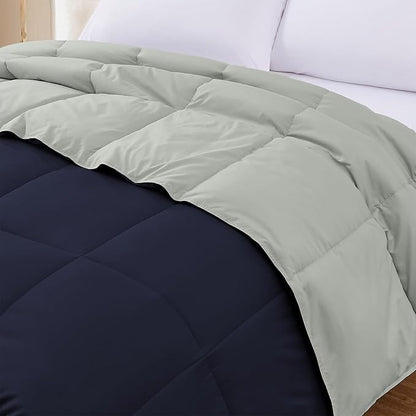 Modern Threads Down Alternative Reversible Comforter Navy/Silver Twin