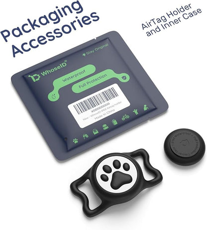 IP68 Waterproof Dog AirTag Holder for Dog Collar, Soft, Stretchy Silicone | Full-Body Protection, Easy Tool-Free Installation, Quiet, No-Dangle Fit, Lightweight, Fits Dog & Cat Collars of All Widths