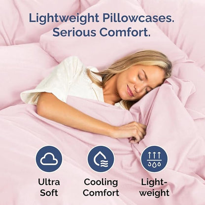 Standard Pillow Cases Set of 2 - Ultra-Soft Hotel Quality Pillowcase Covers - Comfy & Wrinkle Free - Stain and Fade Resistant - Machine Washable Pillow Protectors - 2 Piece Set, Standard Lavender Pink