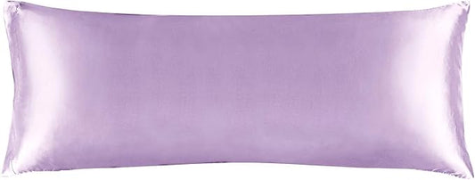 BEDELITE Satin Body Pillow Cover, Super Soft and Cooling Body Pillow Pillowcase for Hair and Skin, Breathable Silky Full Long Pillowcase Cover(20"x54", Lavender)