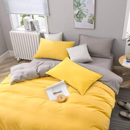 FLXXIE King Pillow Cases Set of 2, Soft Microfiber Pillow Covers with Envelope Closure, Wrinkle, Fade and Stain Resistant Pillowcases, 20x36, Yellow
